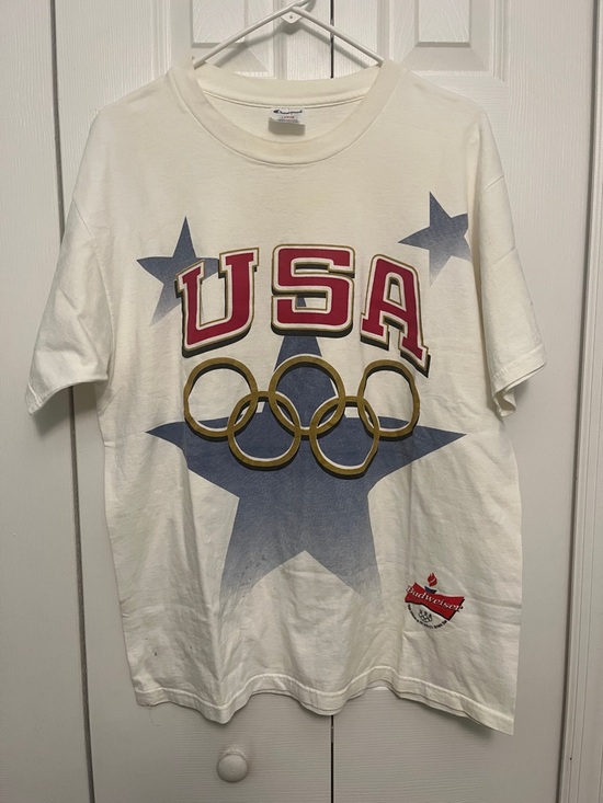 Champion Other - Champion Vintage USA Olympic Rings Graphic Tee - White, Red, Blue, Gold large